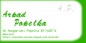 arpad popelka business card